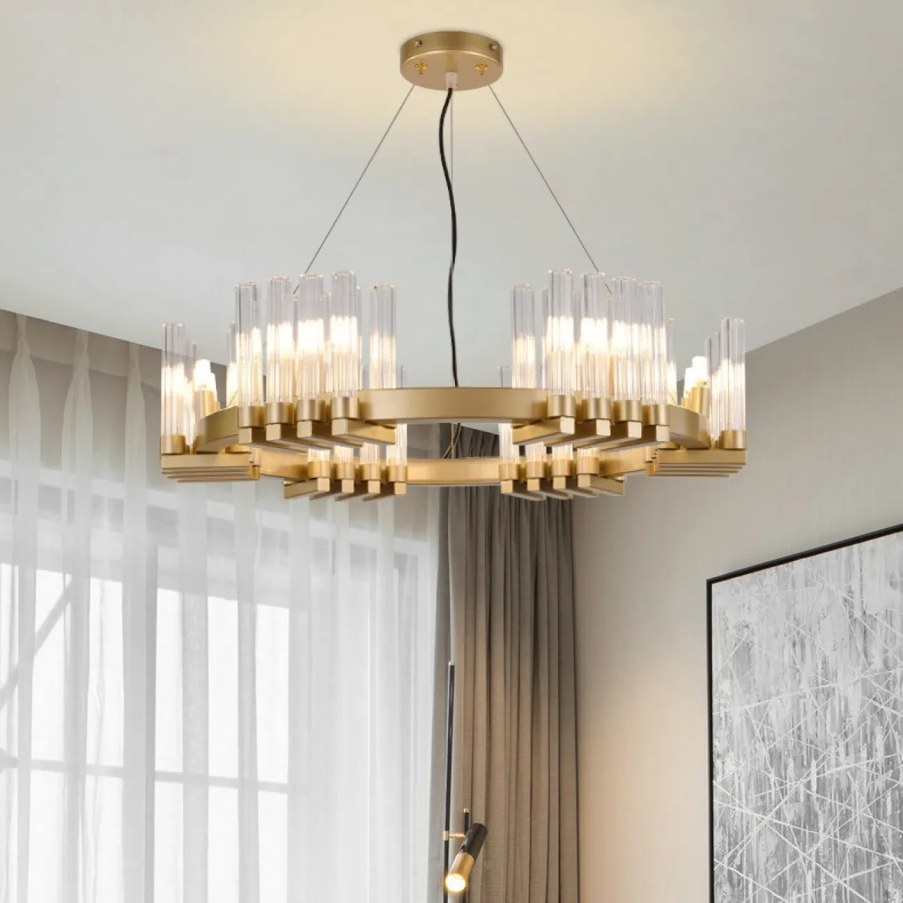 Подвесная люстра FOUNTAIN D60 Gold от ImperiumLoft