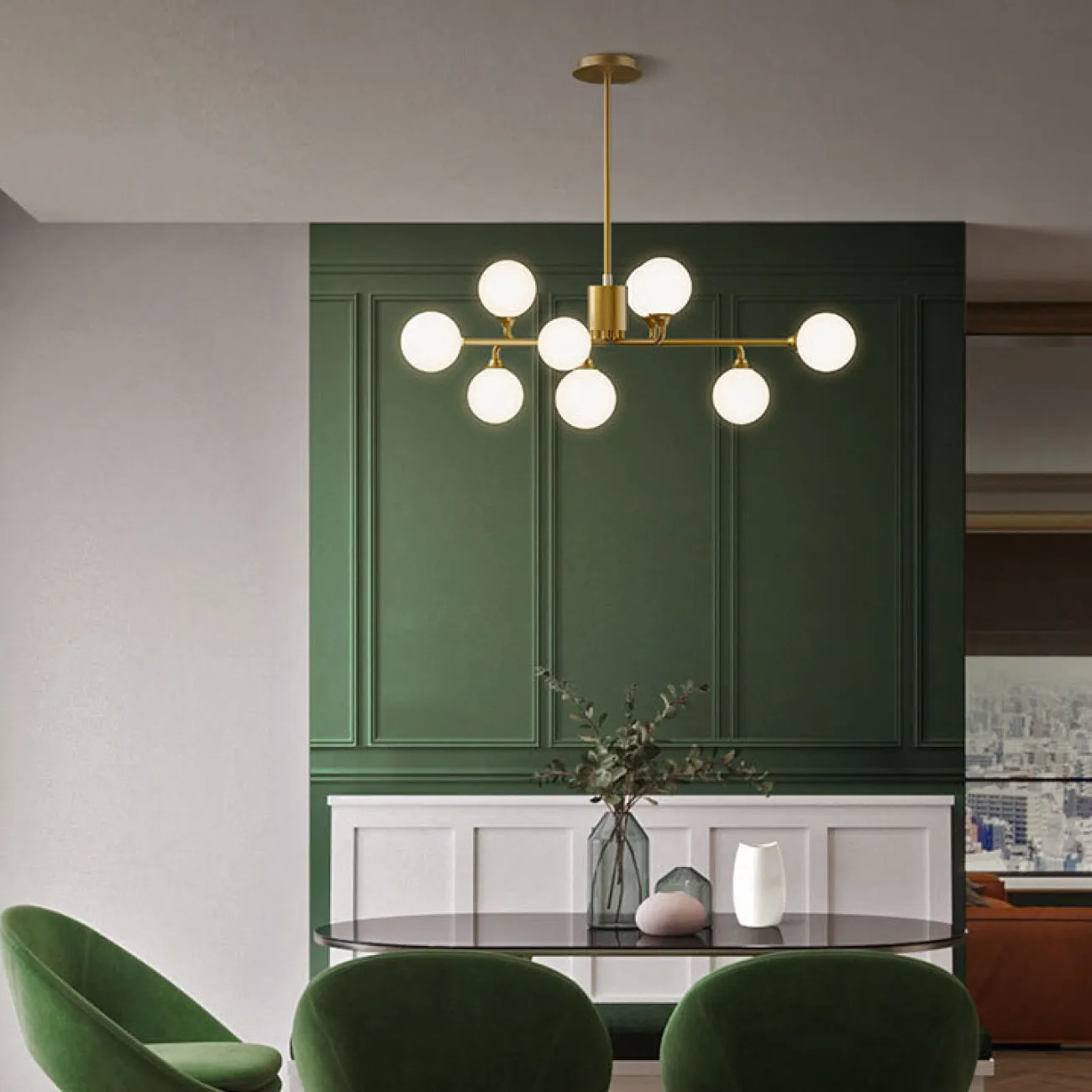 Потолочная люстра PROTON L6 Brass от ImperiumLoft