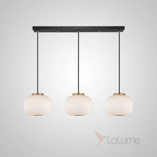 Готовая комбинация подвесных светодиодных светильников c белыми шарообразными плафонами из матового стекла HEMING COMBO L3 A Планка