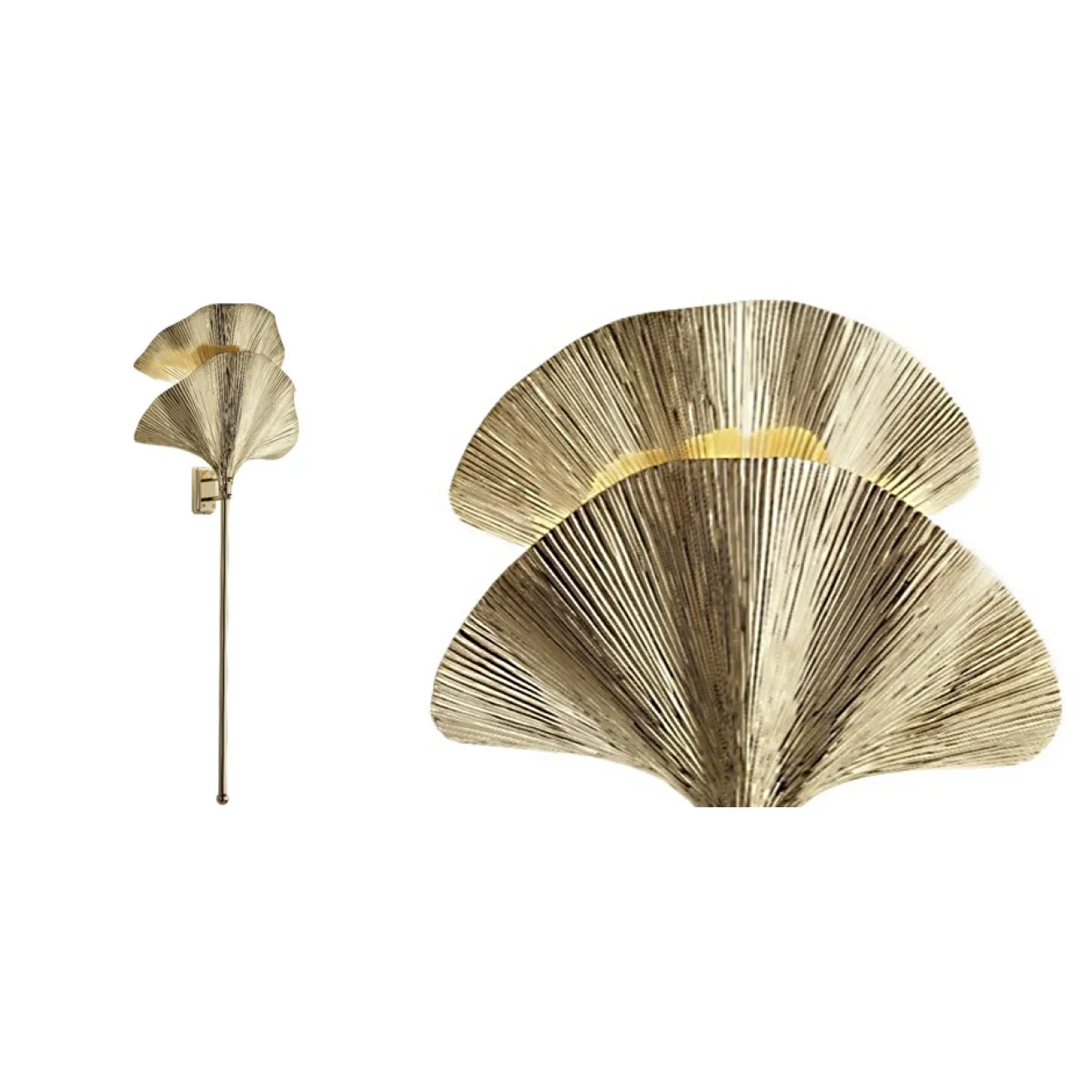 Бра золотые листья пальмы Wall Lamp two palm leaves
