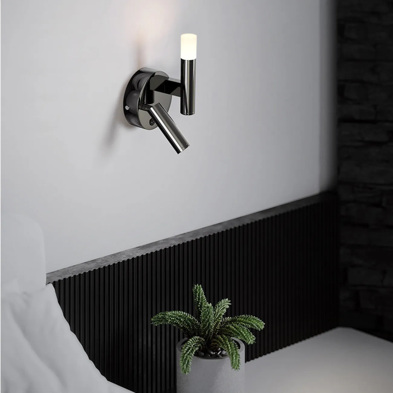 Серия настенных светодиодных светильников с цилиндрическим корпусом и дополнительным вращающимся спотом FEDDE B WALL C 3000К