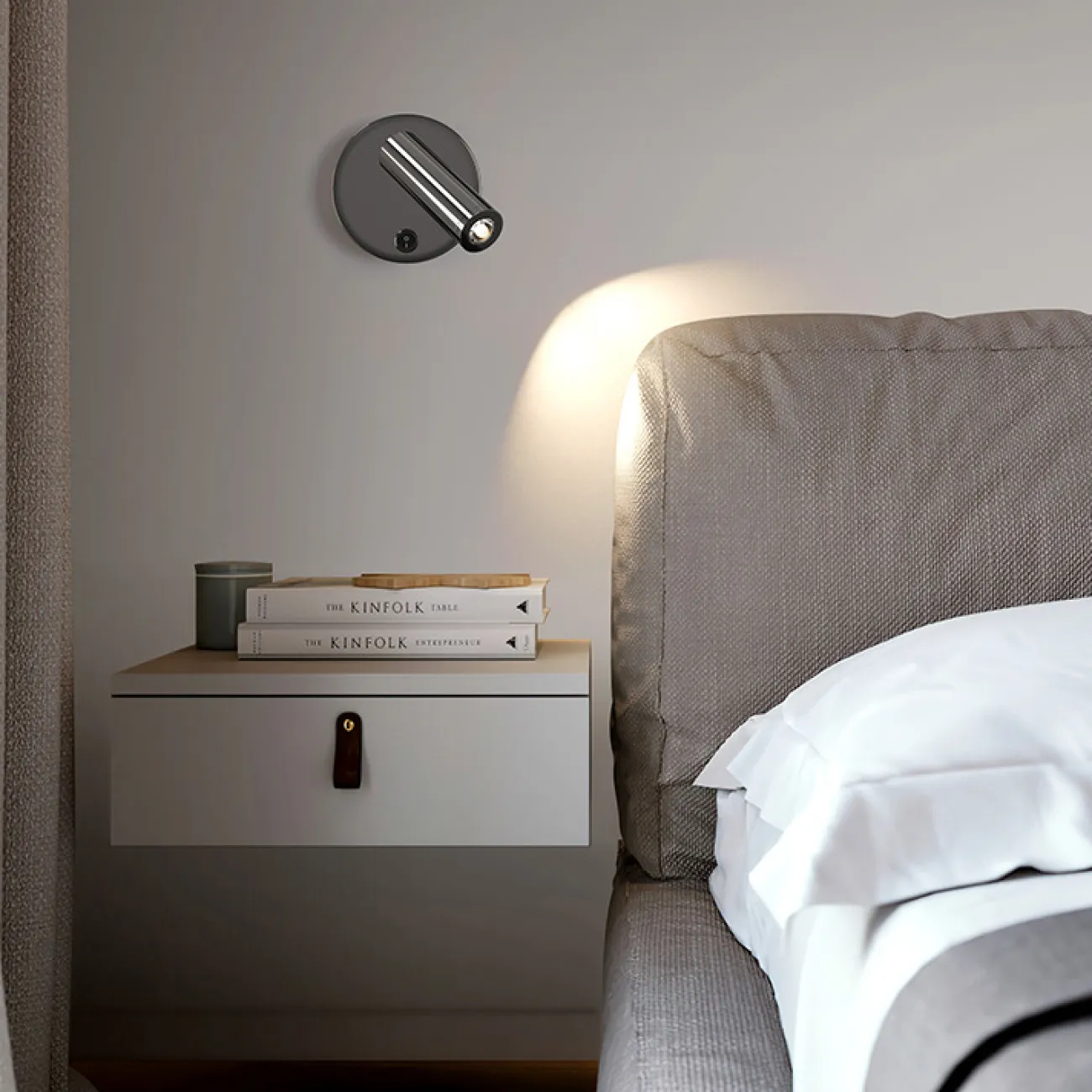 Серия настенных светодиодных светильников с цилиндрическим корпусом и дополнительным вращающимся спотом FEDDE B WALL C 3000К