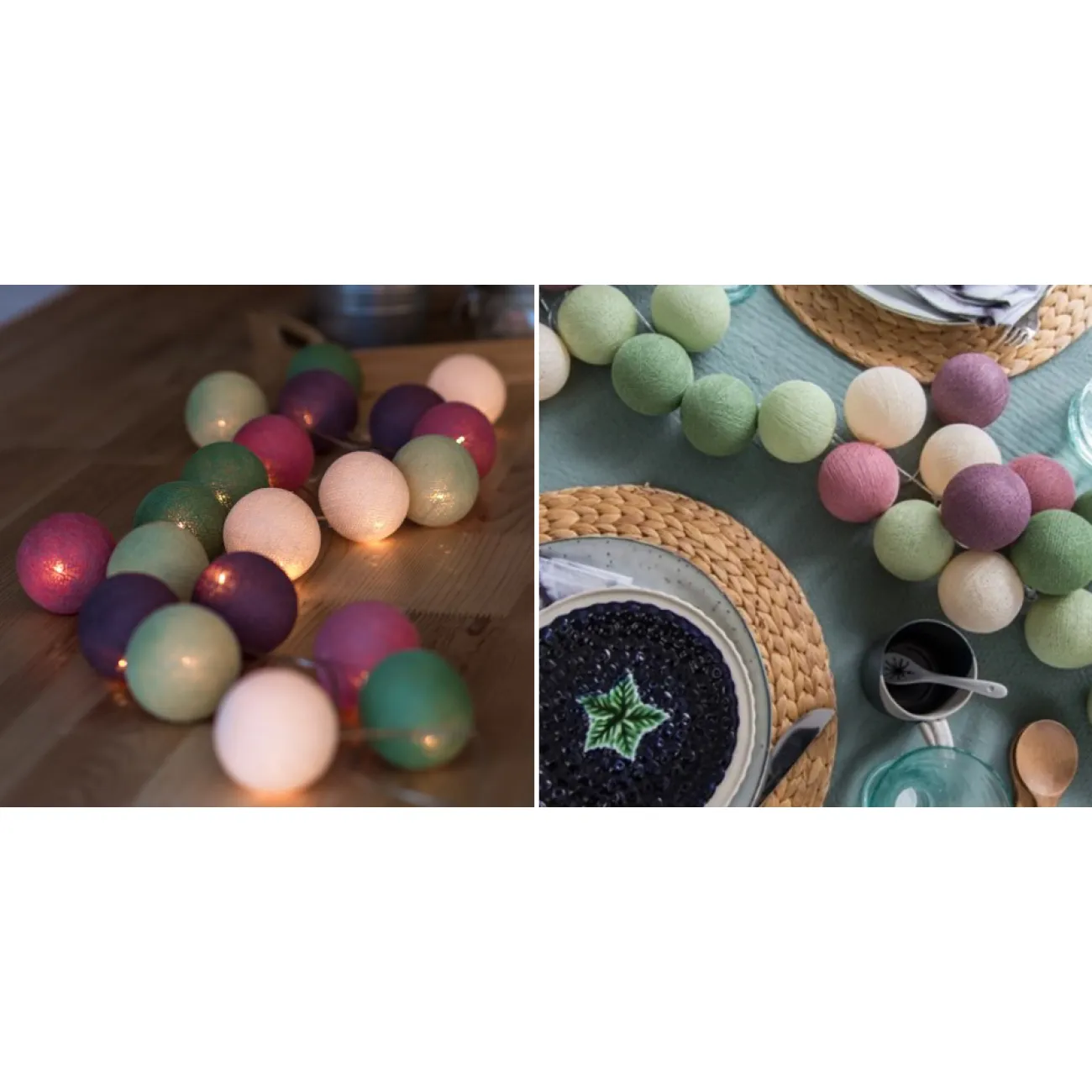 Гирлянда хлопковые фонарики Сotton Ball Forest Fruit Гирлянда хлопковые фонарики Сotton Ball Forest Fruit