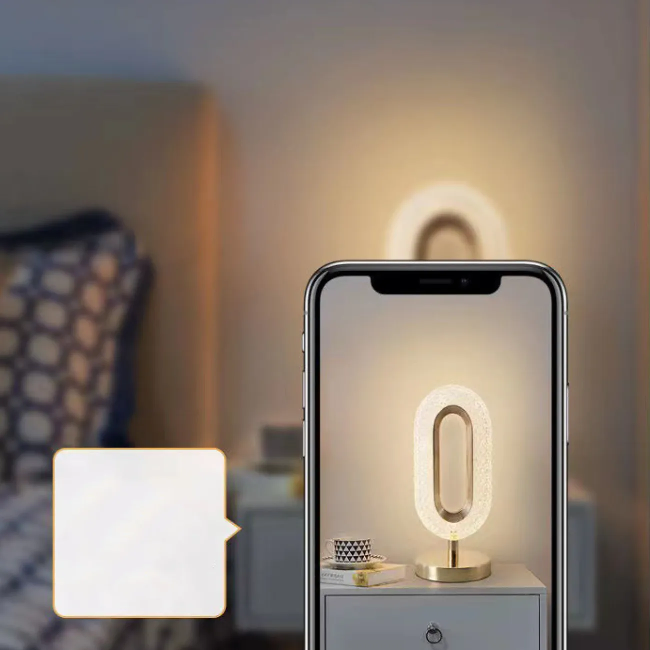 Светодиодная настольная лампа с кольцевидным плафоном с панцирной поверхностью KEZIA TAB