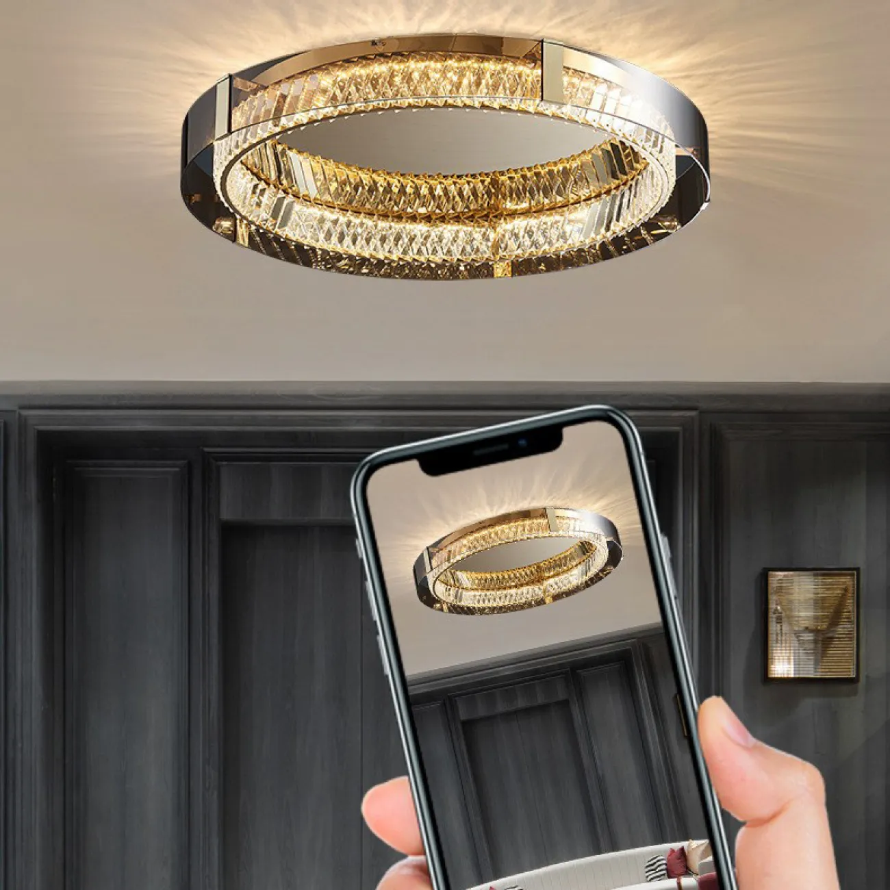 Потолочная люстра PERSEY D60 Amber Трехцветный свет от ImperiumLoft