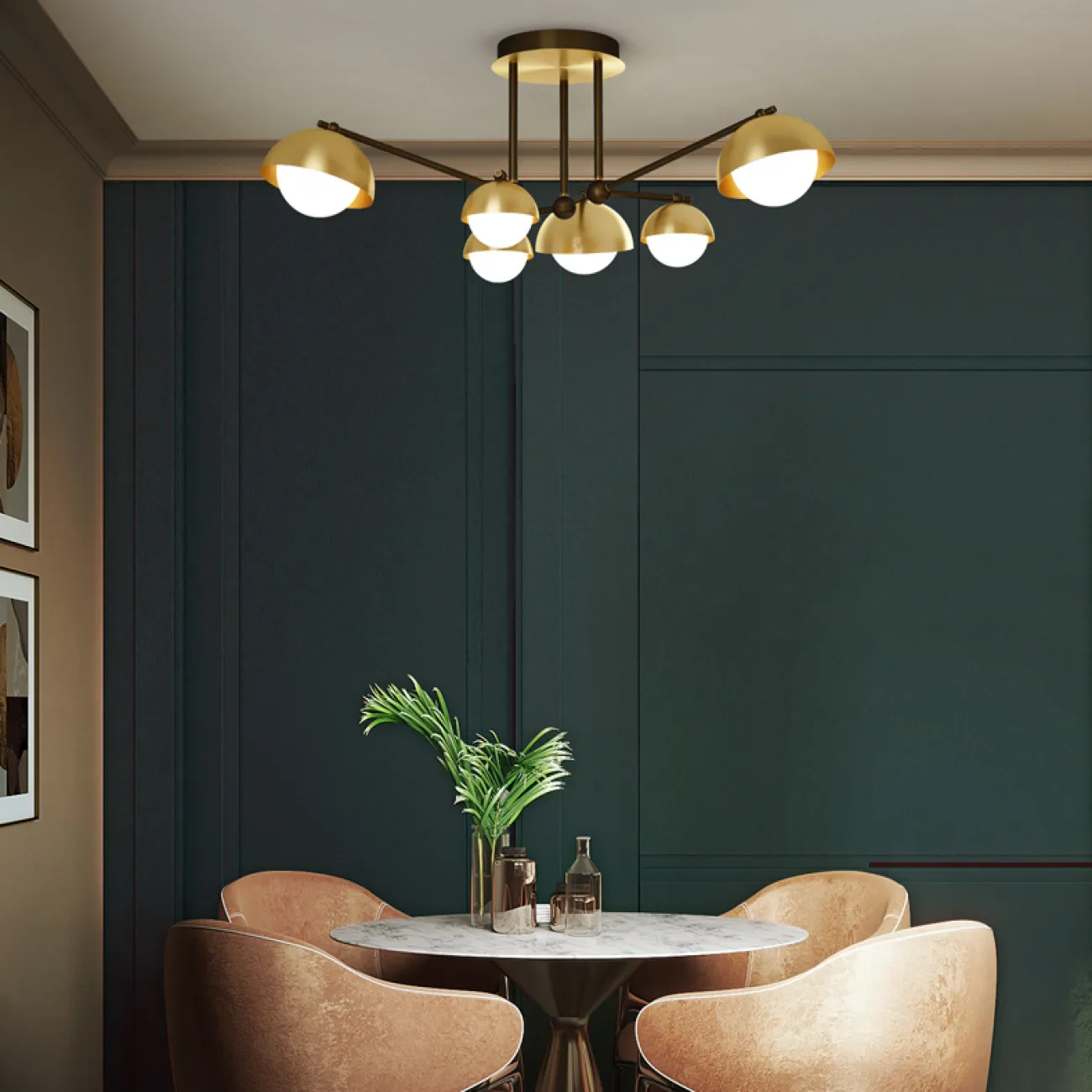 Потолочная люстра FABIANA L6 Brass Black от ImperiumLoft
