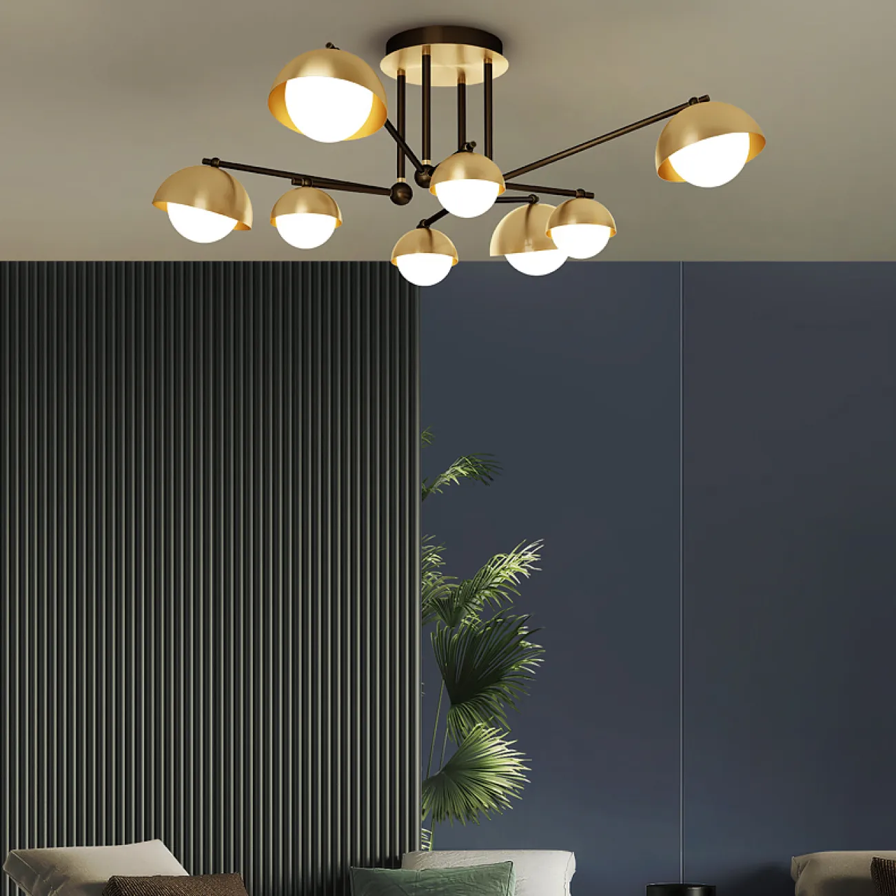 Потолочная люстра FABIANA L6 Brass Black от ImperiumLoft