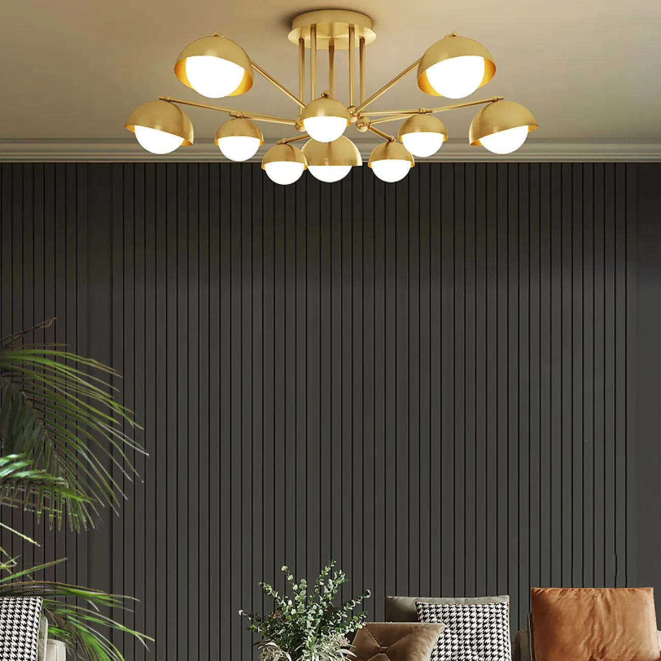 Потолочная люстра FABIANA L6 Brass Black от ImperiumLoft