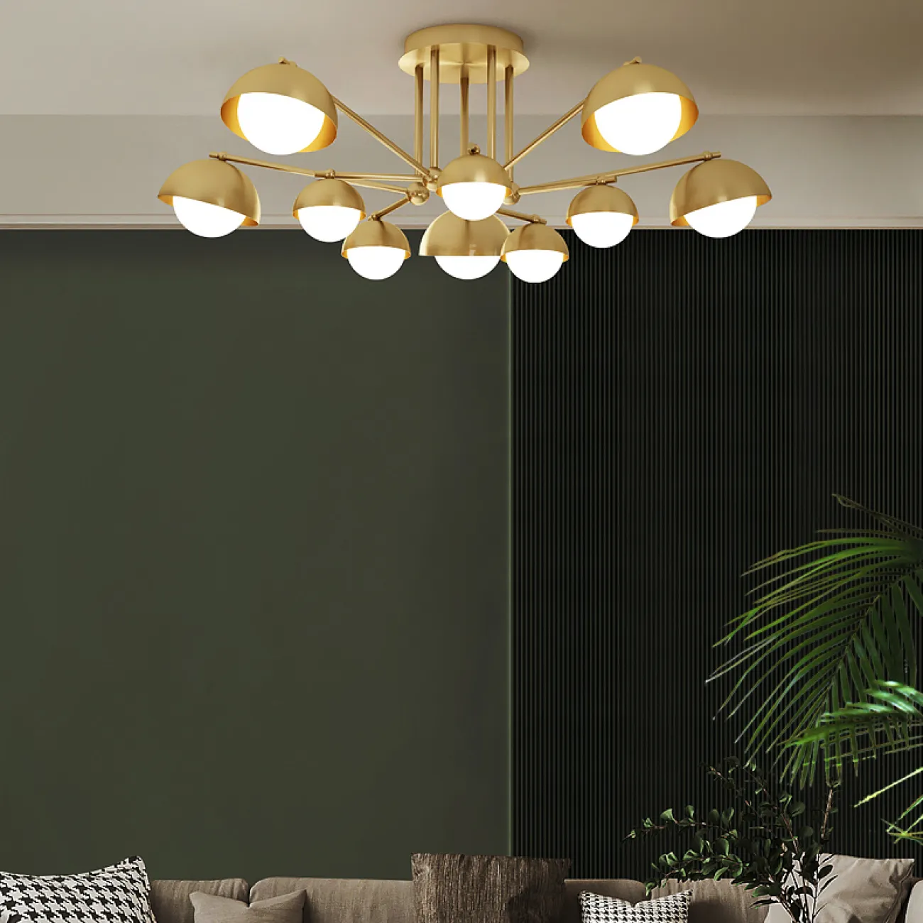 Потолочная люстра FABIANA L6 Brass Black от ImperiumLoft
