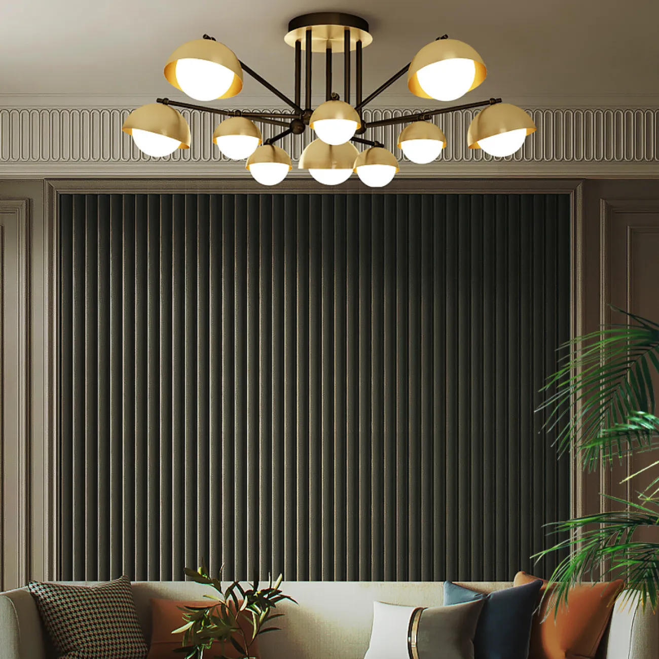Потолочная люстра FABIANA L6 Brass Black от ImperiumLoft