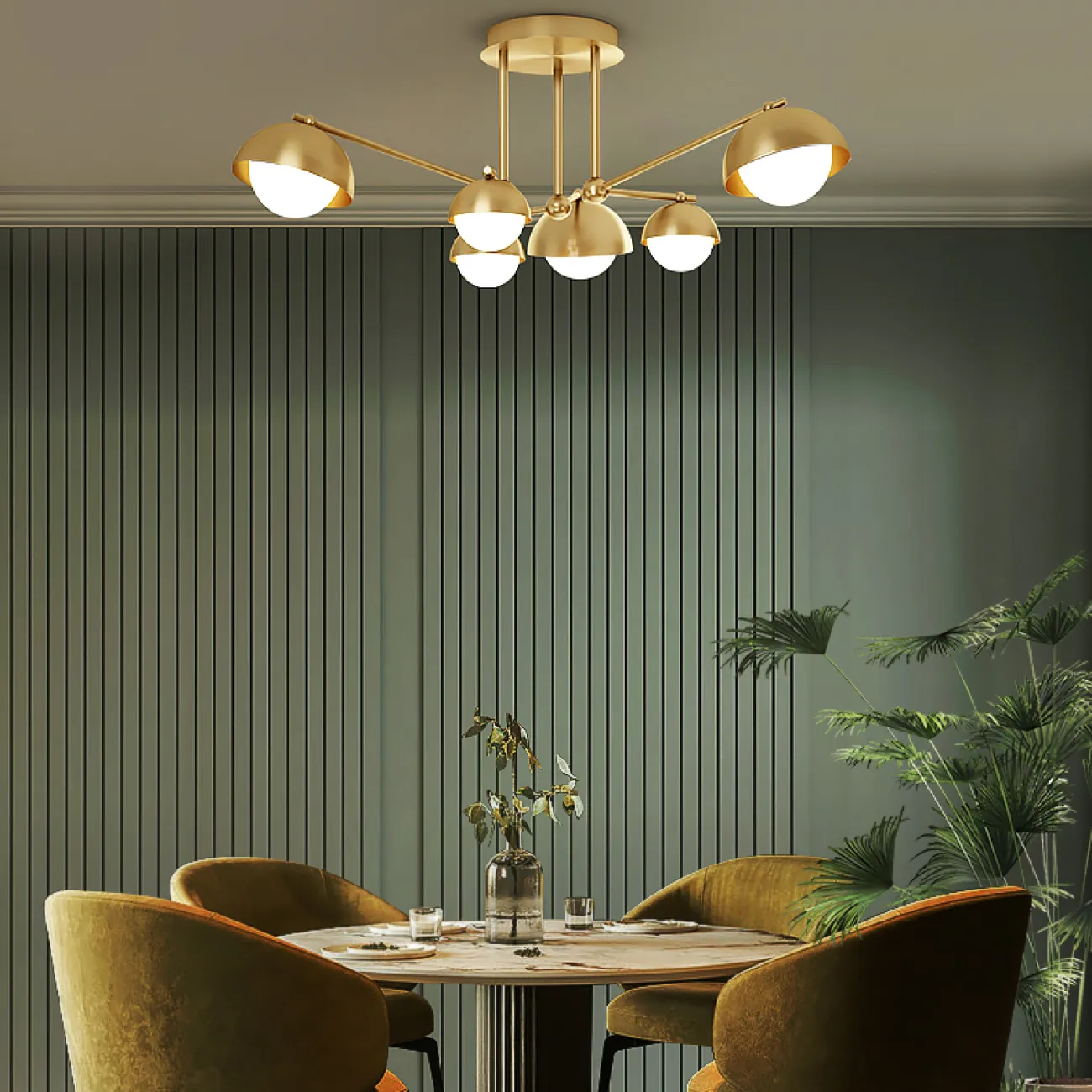 Потолочная люстра FABIANA L6 Brass Black от ImperiumLoft