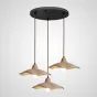 Готовая комбинация подвесных светильников с купольными абажурами из керамики и дерева с природными мотивами ARMIN COMBO D35