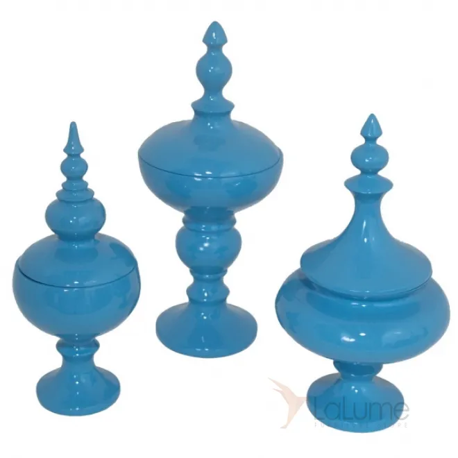 Декоративный сосуд с крышкой Oriental Architecture Blue от LaLume