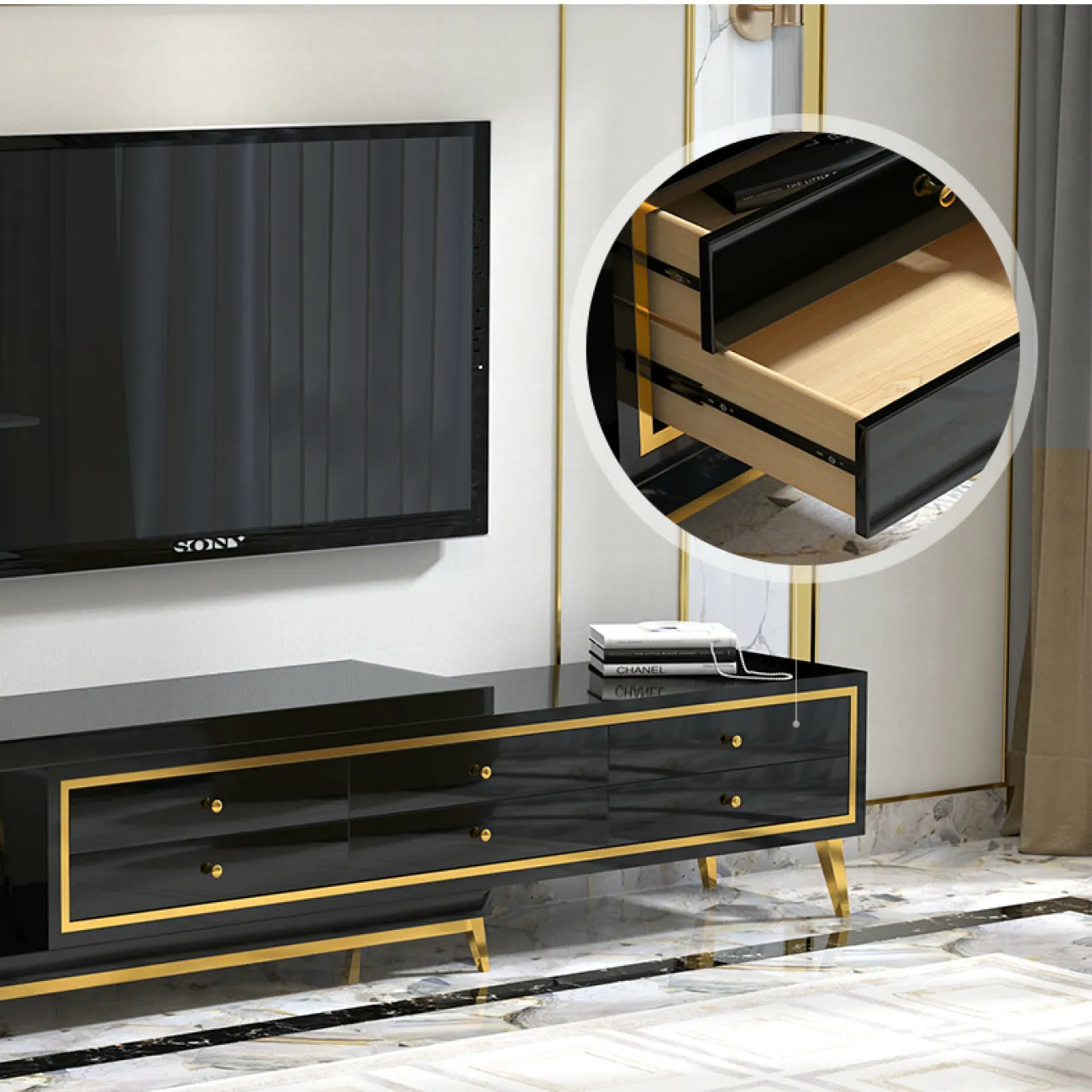 Дизайнерский комод под ТВ LaLume-TV00117