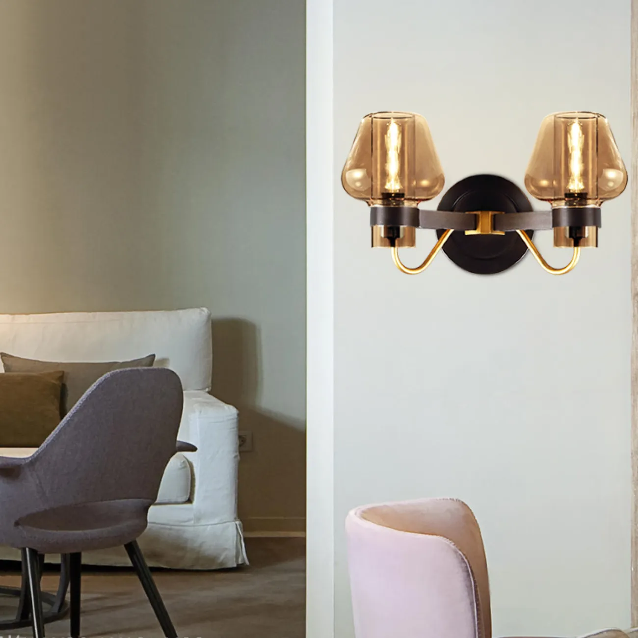 Бра MONTALEMBERT SCONCE BY Studios Черный, Янтарь от ImperiumLoft