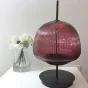 Серия настольных светодиодных ламп с рельефными плафонами из выдувного стекла разных цветов AQUARELL TAB Red