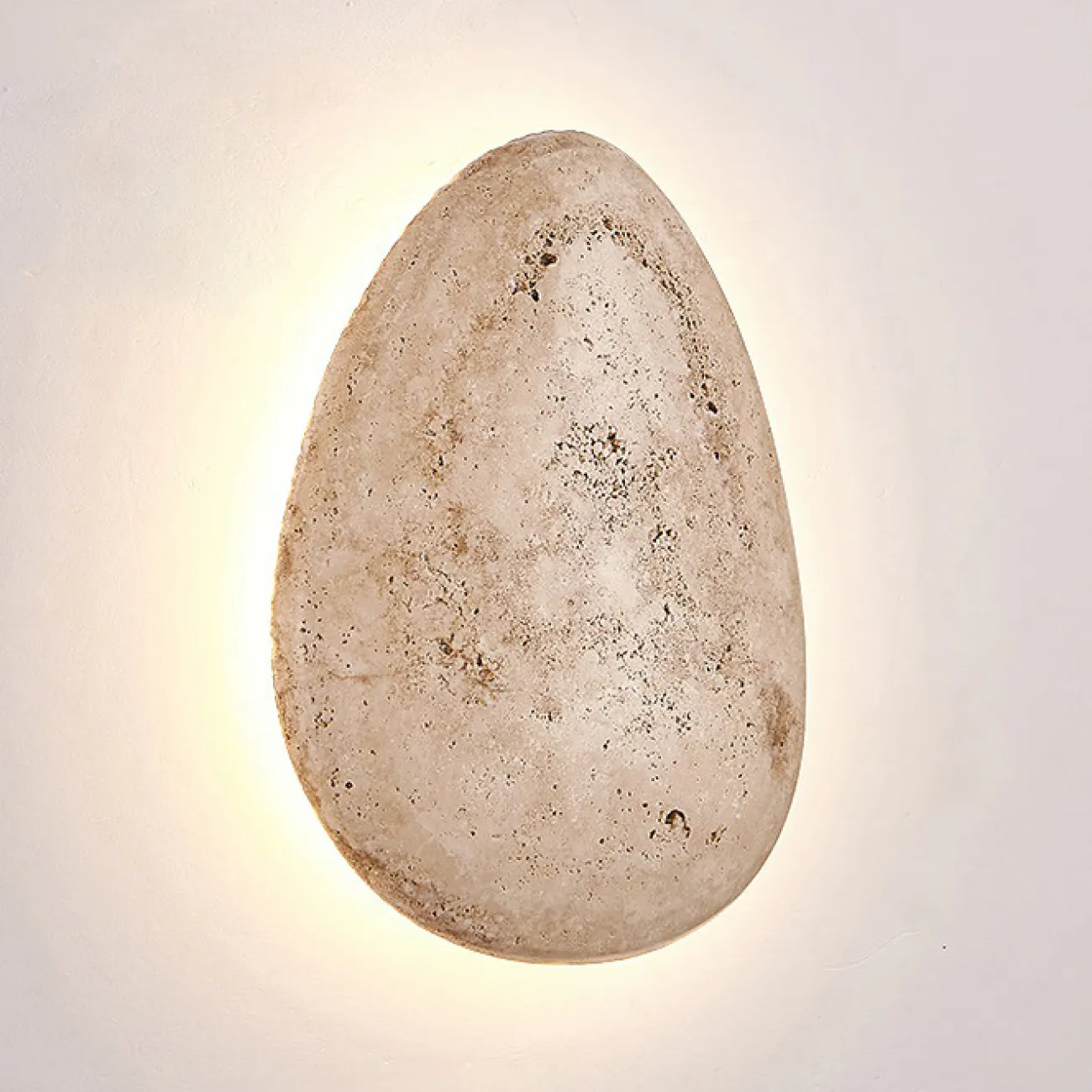 Настенный светодиодный светильник светильник с плоским корпусом из натурального камня травертина BLAS С выключателем цепочкой