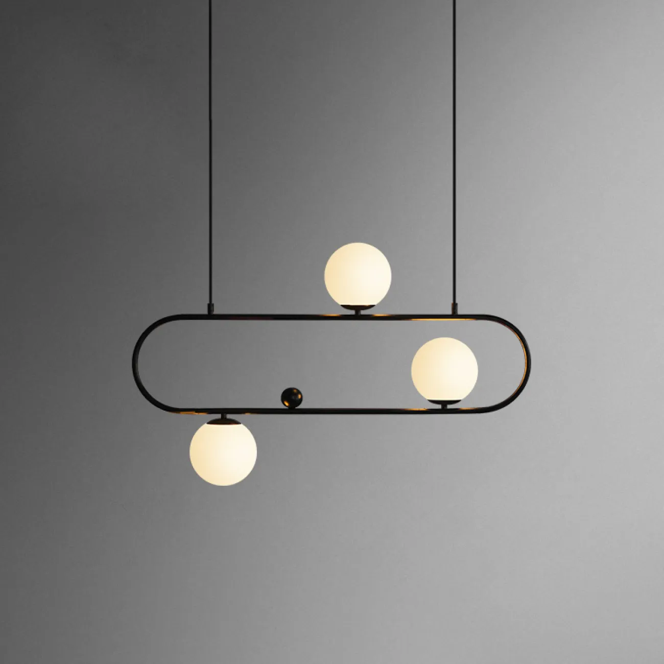 Подвесной реечный светильник HOOP L90 Черный от ImperiumLoft