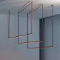 Готовая комбинация подвесных светодиодных светильников c тремя прямоугольными рейками на красном тросе ERAGON 4000К