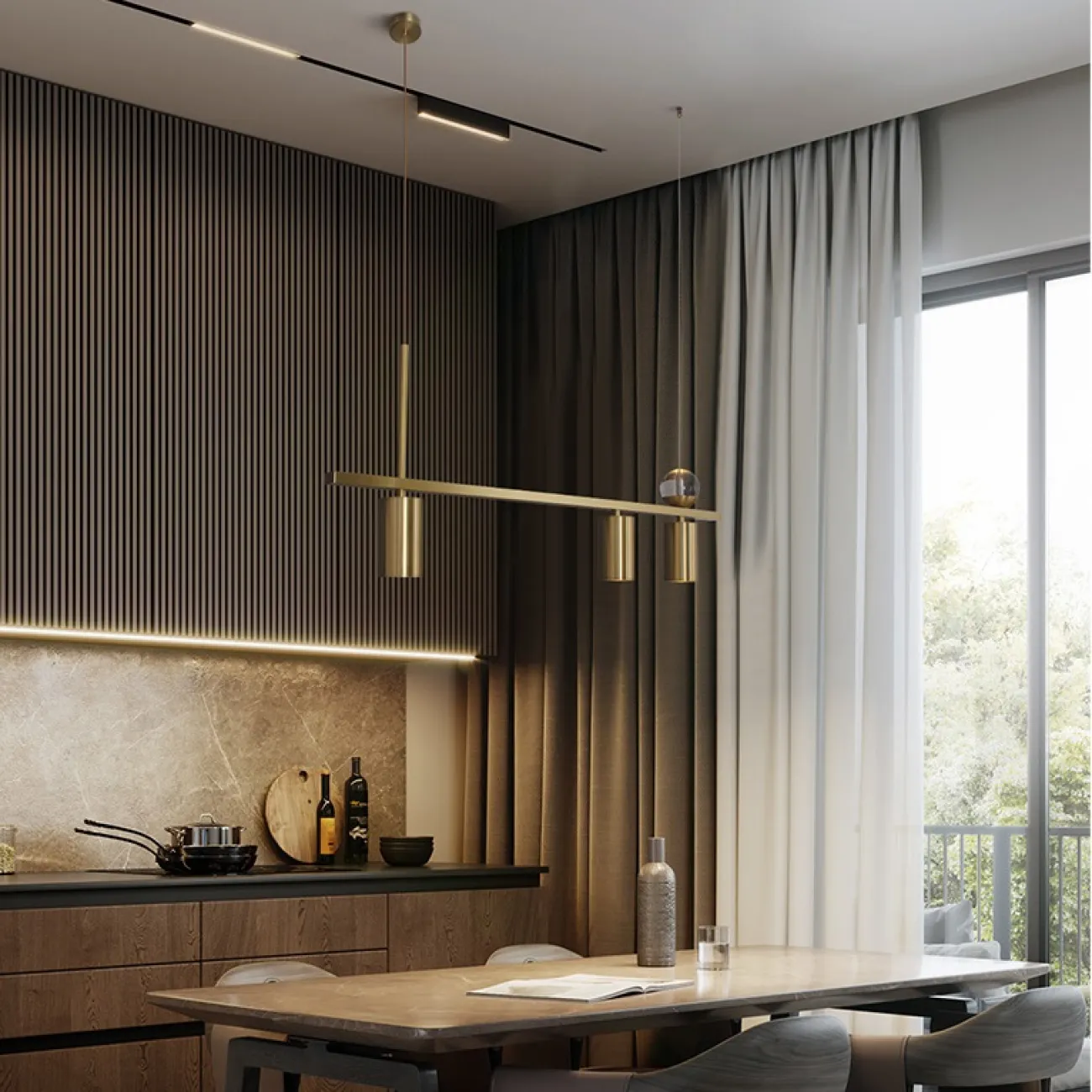 Рядный подвесной светильник WILL 4 от ImperiumLoft