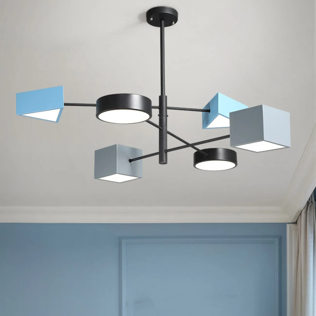 Светодиодная люстра DENIZA L3 Gray Blue Black от ImperiumLoft