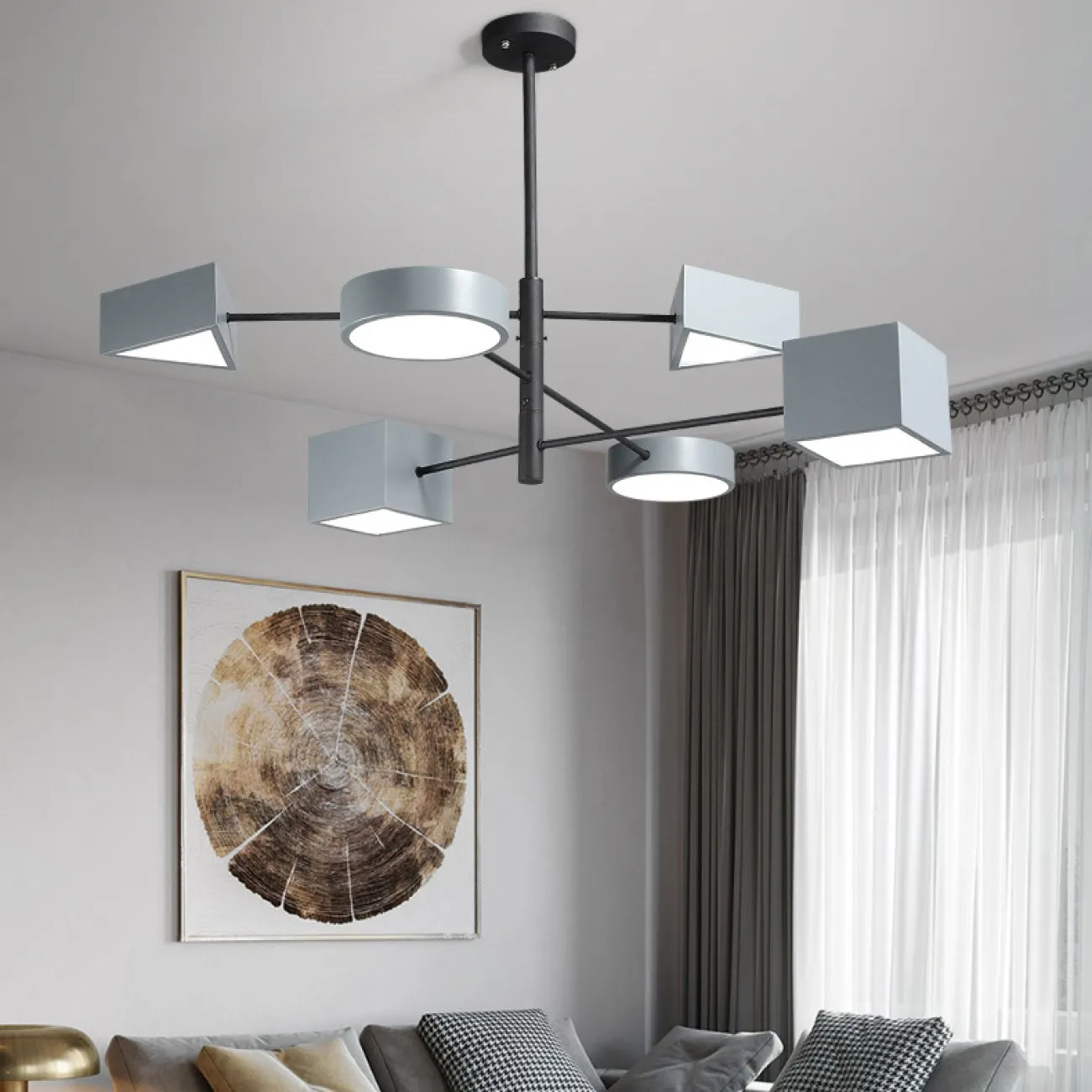 Светодиодная люстра DENIZA L3 Gray Blue Black от ImperiumLoft