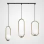 Подвесной светильник HOOP-TRIO Латунь, Эллипс L+S+L, Планка от ImperiumLoft