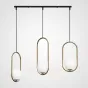 Подвесной светильник HOOP-TRIO Латунь, Эллипс L+S+L, Планка от ImperiumLoft