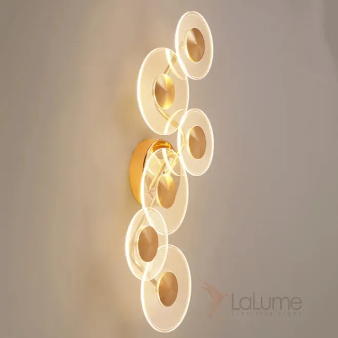 Серия настенных светодиодных светильников в виде комбинации дисковидных рассеивателей с точечным паттерном LAROY WALL L37 Серия настенных светодиодных светильников в виде комбинации дисковидных рассеивателей с точечным паттерном LAROY WALL L37