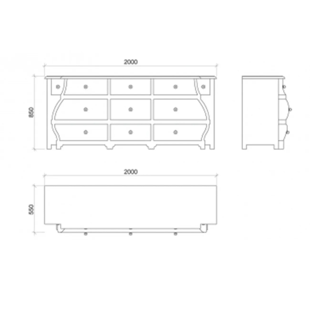 Комод винтаж Dialma Brown blu scuro от LaLume