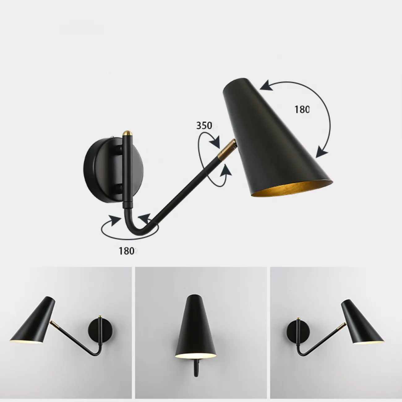 Настенный светильник NATI Black Brass от ImperiumLoft