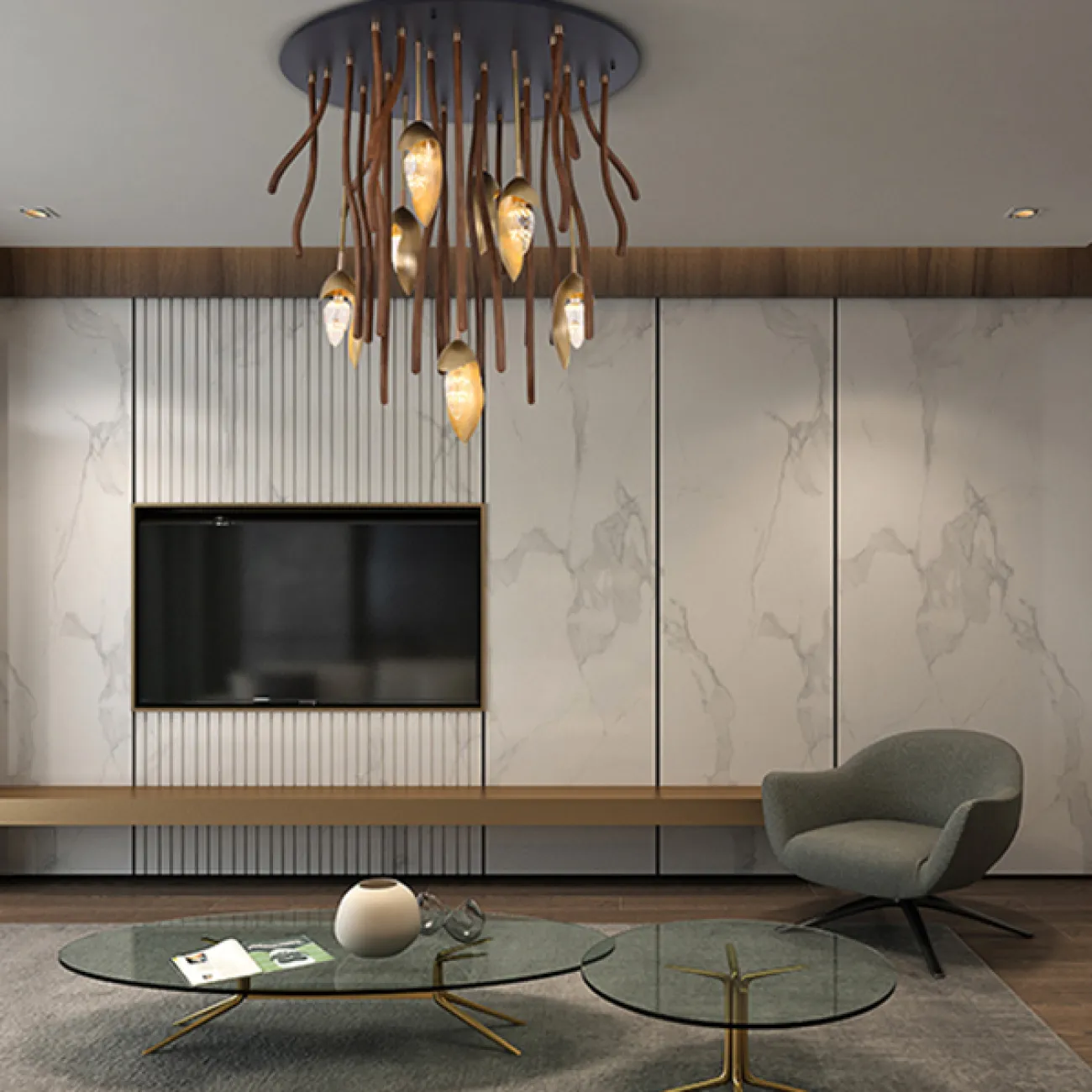 Потолочный светильник TUSKET MORE L7 Dark brown от ImperiumLoft Потолочный светильник TUSKET MORE L7 Dark brown от ImperiumLoft