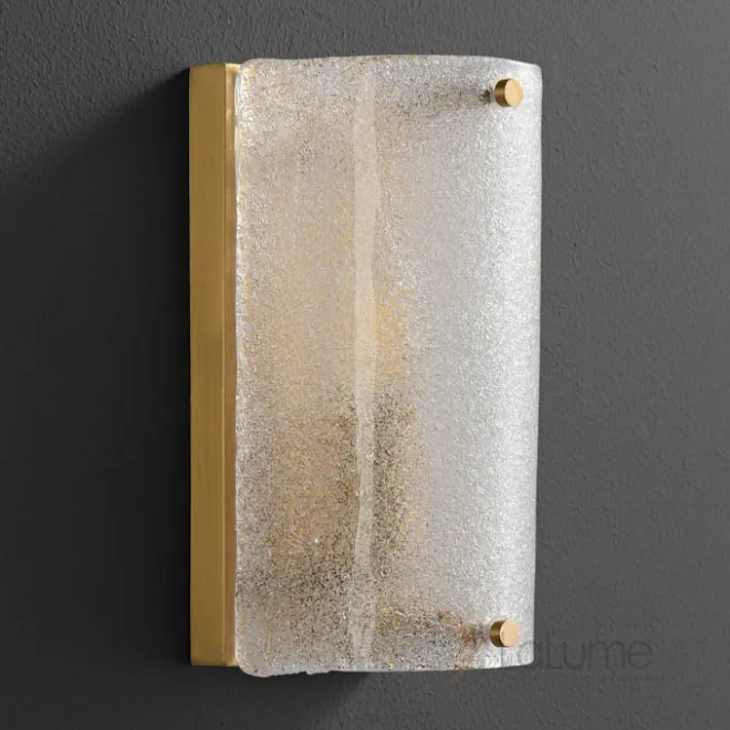 Настенный светильник на прямоугольном креплении с изогнутым плафоном из мелкой стеклянной крошки PETA Настенный светильник на прямоугольном креплении с изогнутым плафоном из мелкой стеклянной крошки PETA