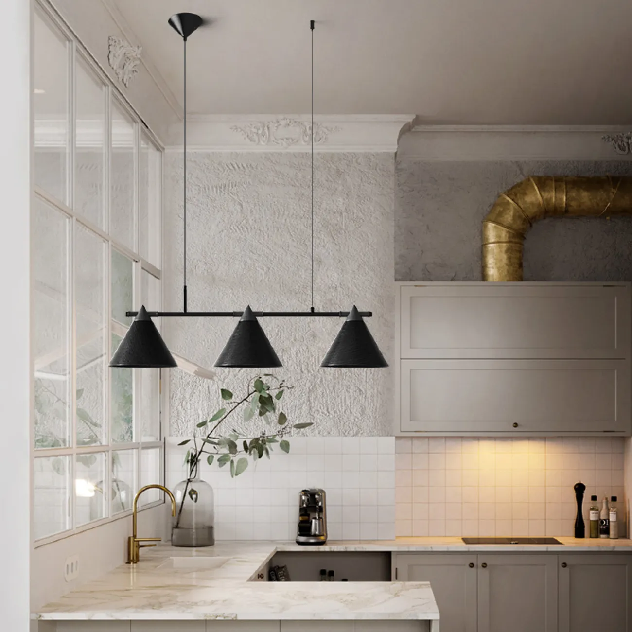 Подвесной реечный светильник CONE 4 от ImperiumLoft