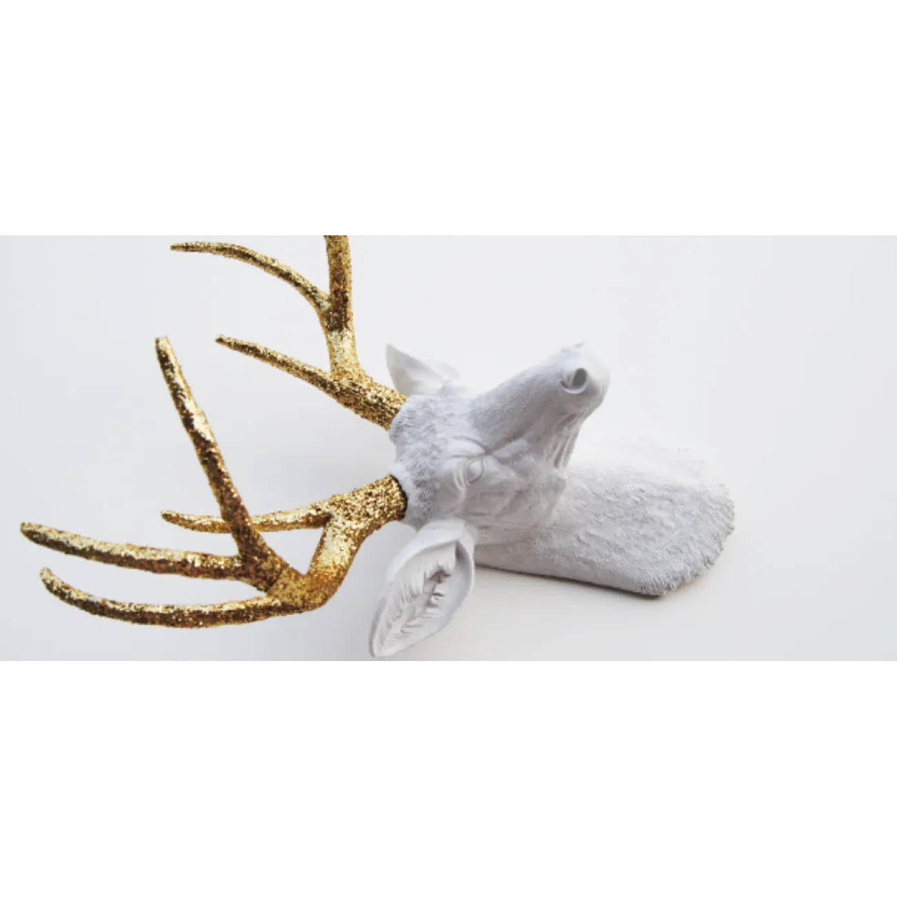 Голова оленя - Белая / золотые рога от LaLume