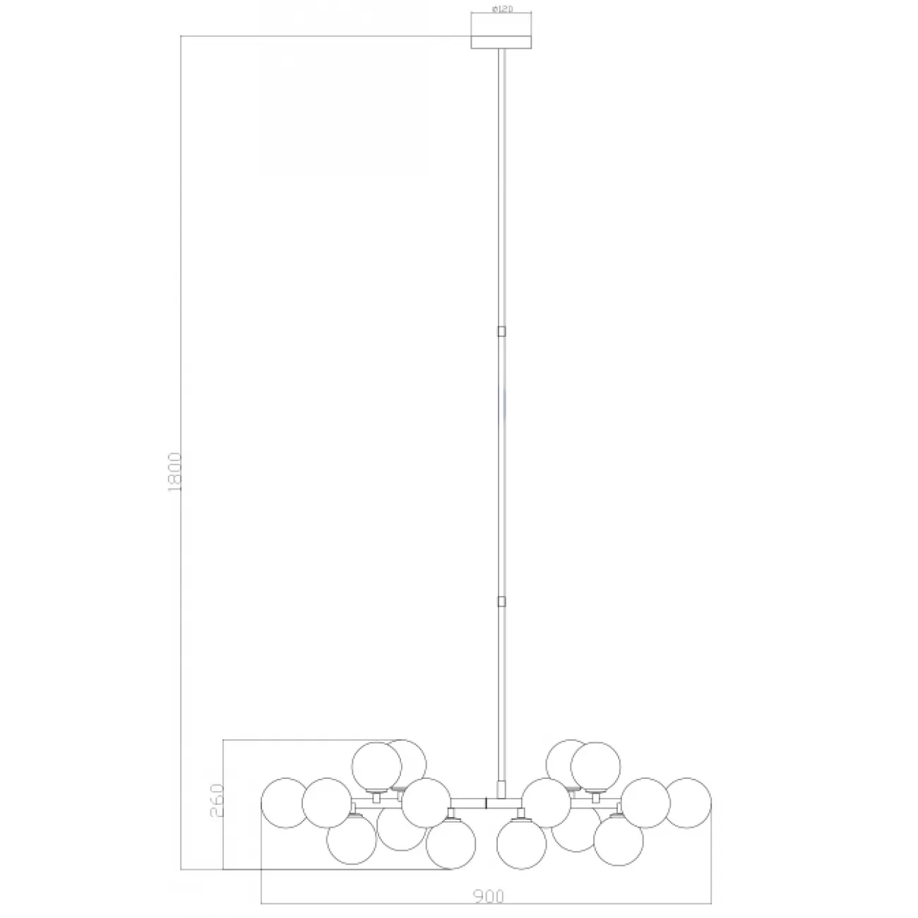 Светильник Bubble Stik Black Chandelier от LaLume