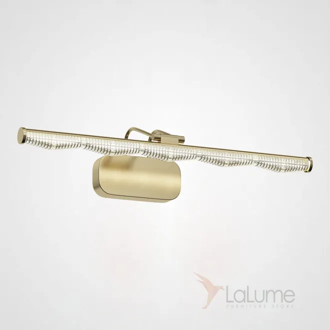 Серия настенных светодиодных светильников с рельефным зубчатым плафоном в горизонтальном трубчатом корпусе CARIA WALL L50,5 Brass