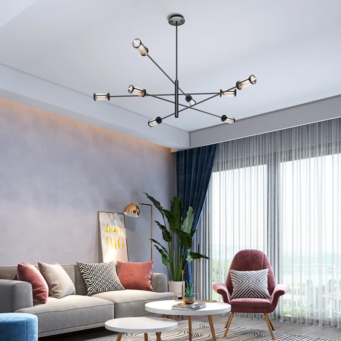 Люстра на штанге SKELBY от ImperiumLoft