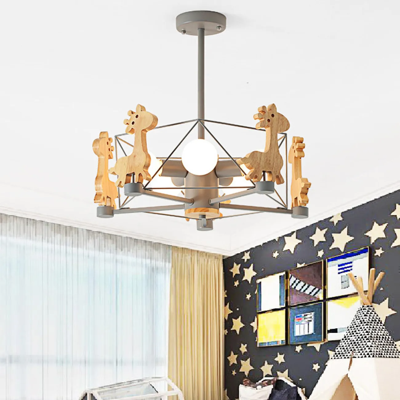 Потолочная люстра GIRAFFE Star Pink от ImperiumLoft