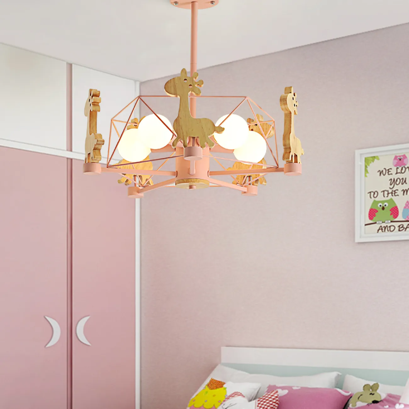 Потолочная люстра GIRAFFE Star Pink от ImperiumLoft