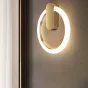 Серия настенных светодиодных светильников с отделкой в цвете латунь по внутреннему контуру кольцевидного плафона GINA WALL D20 Brass 4000К