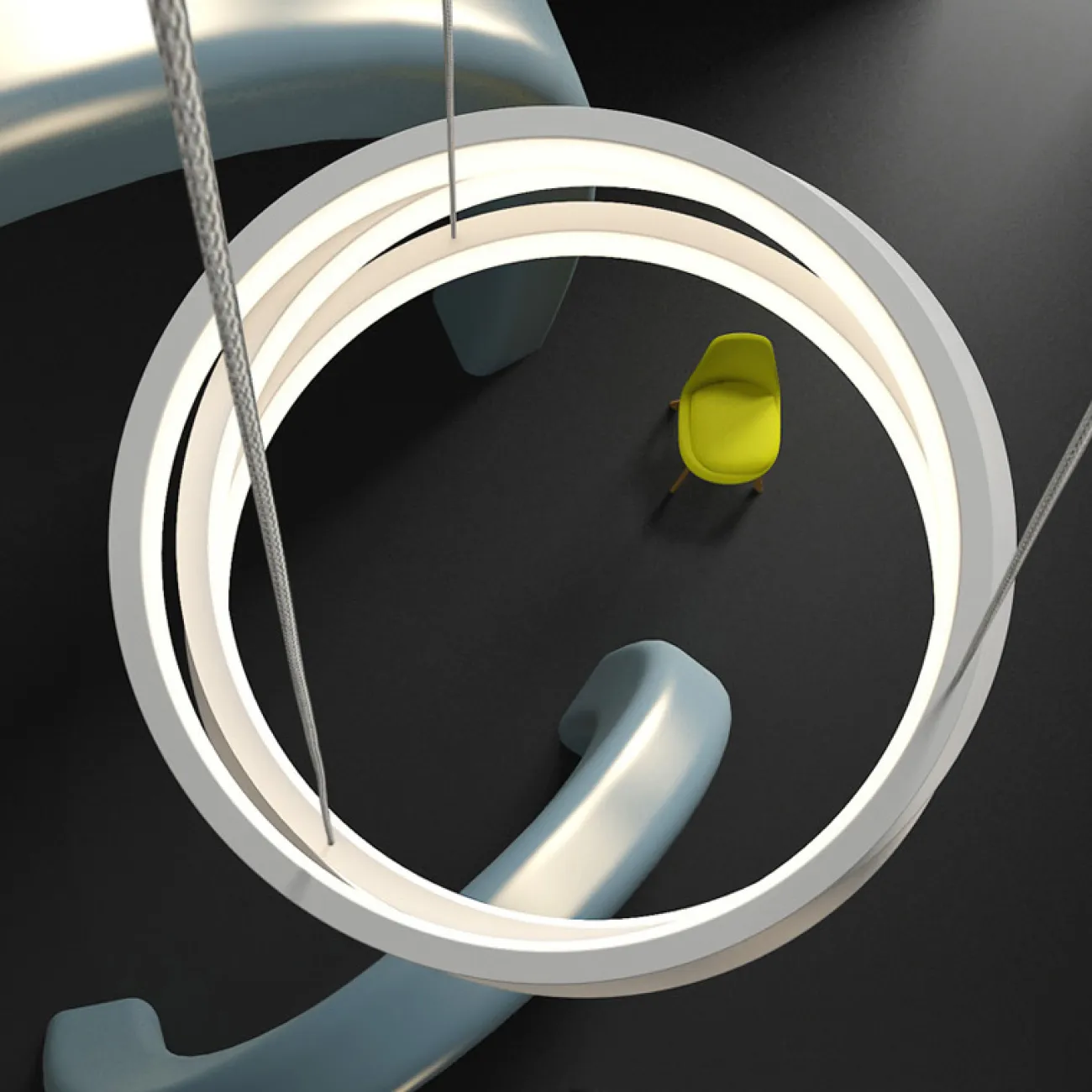 Подвесной кольцевой светильник GALO  D42,5 White от ImperiumLoft