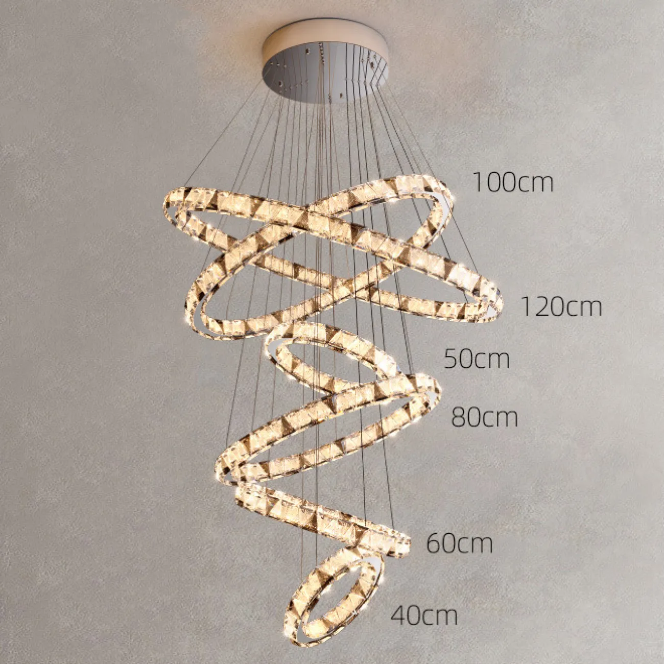 Подвесная люстра ALEKSANDRIN D50+60+80+50+100+50 от ImperiumLoft