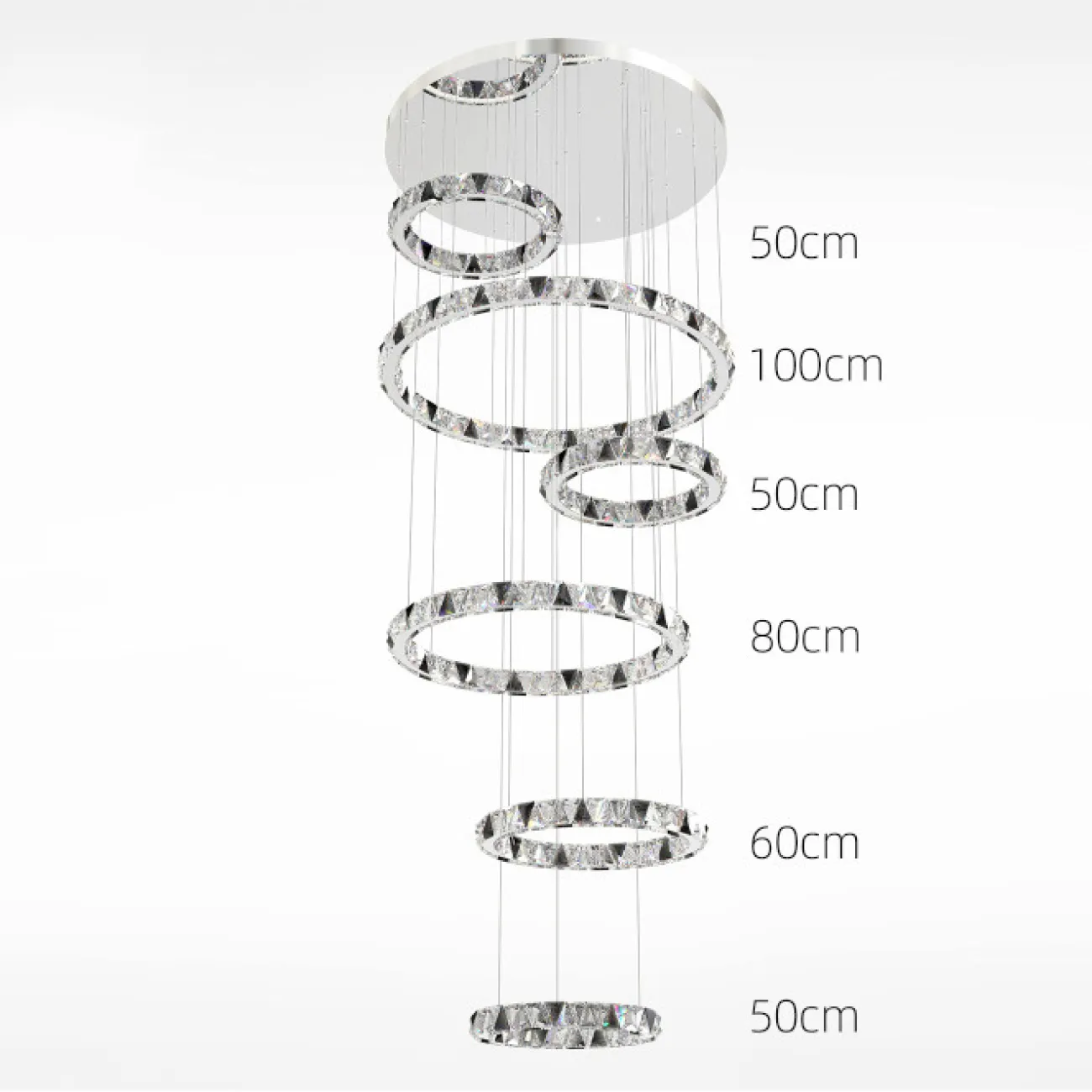 Подвесная люстра ALEKSANDRIN D50+60+80+50+100+50 от ImperiumLoft