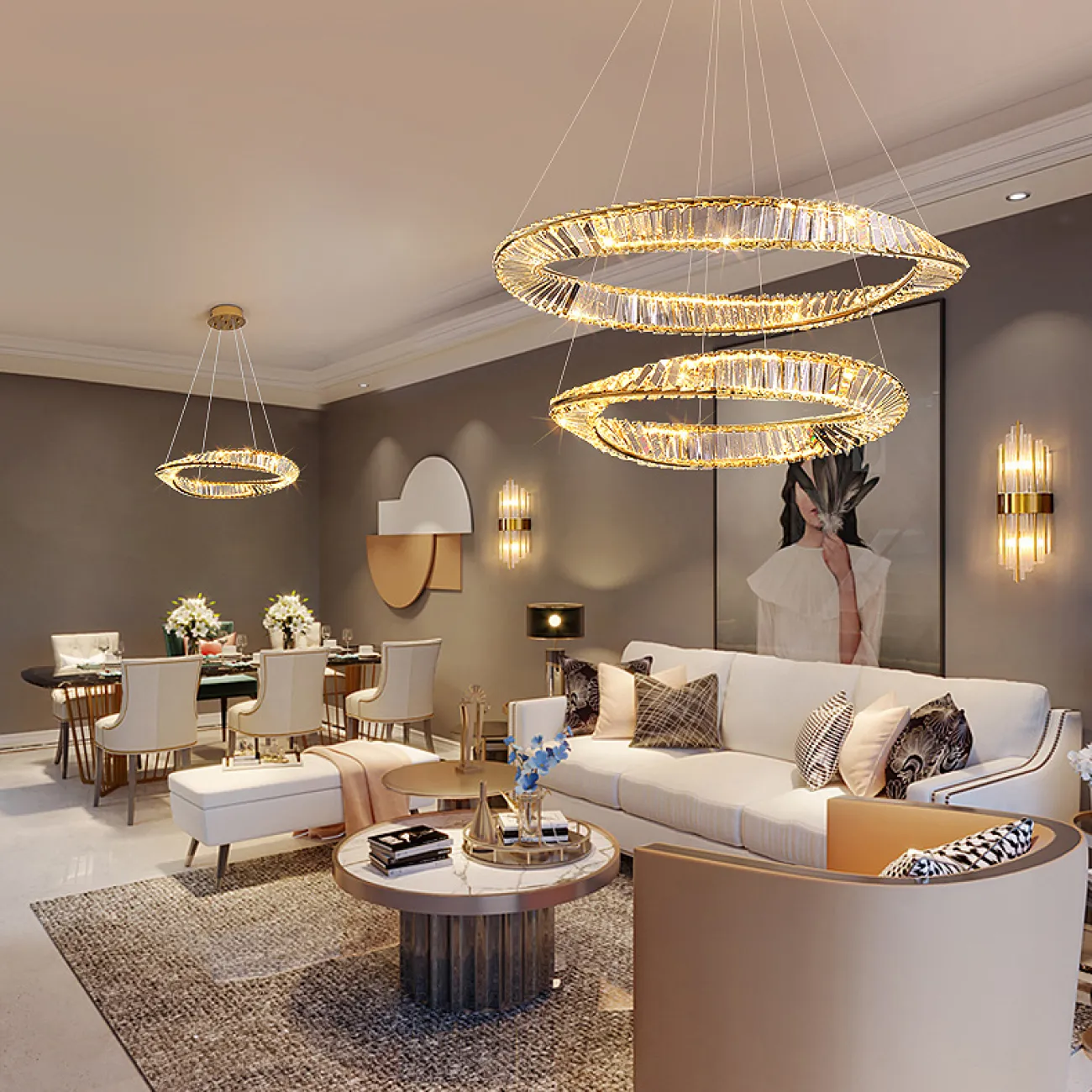 Подвесная люстра BERTOLDA X D60+100 от ImperiumLoft