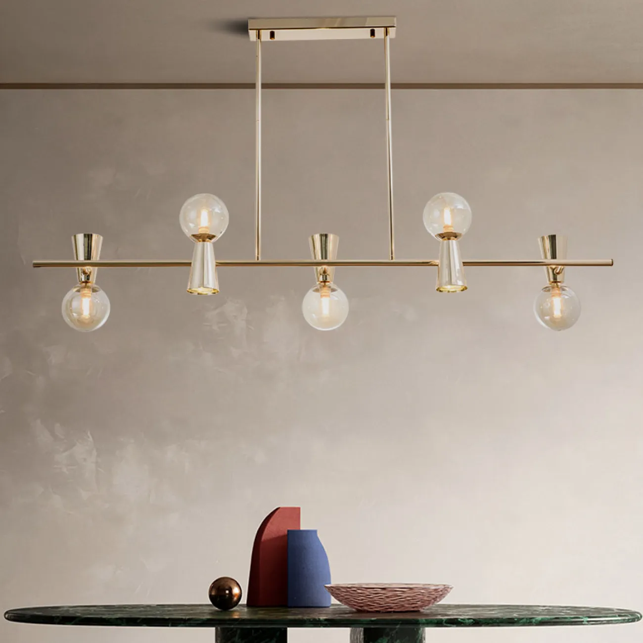 Потолочный светильник ABELINA LONG L6 Gold Grey от ImperiumLoft