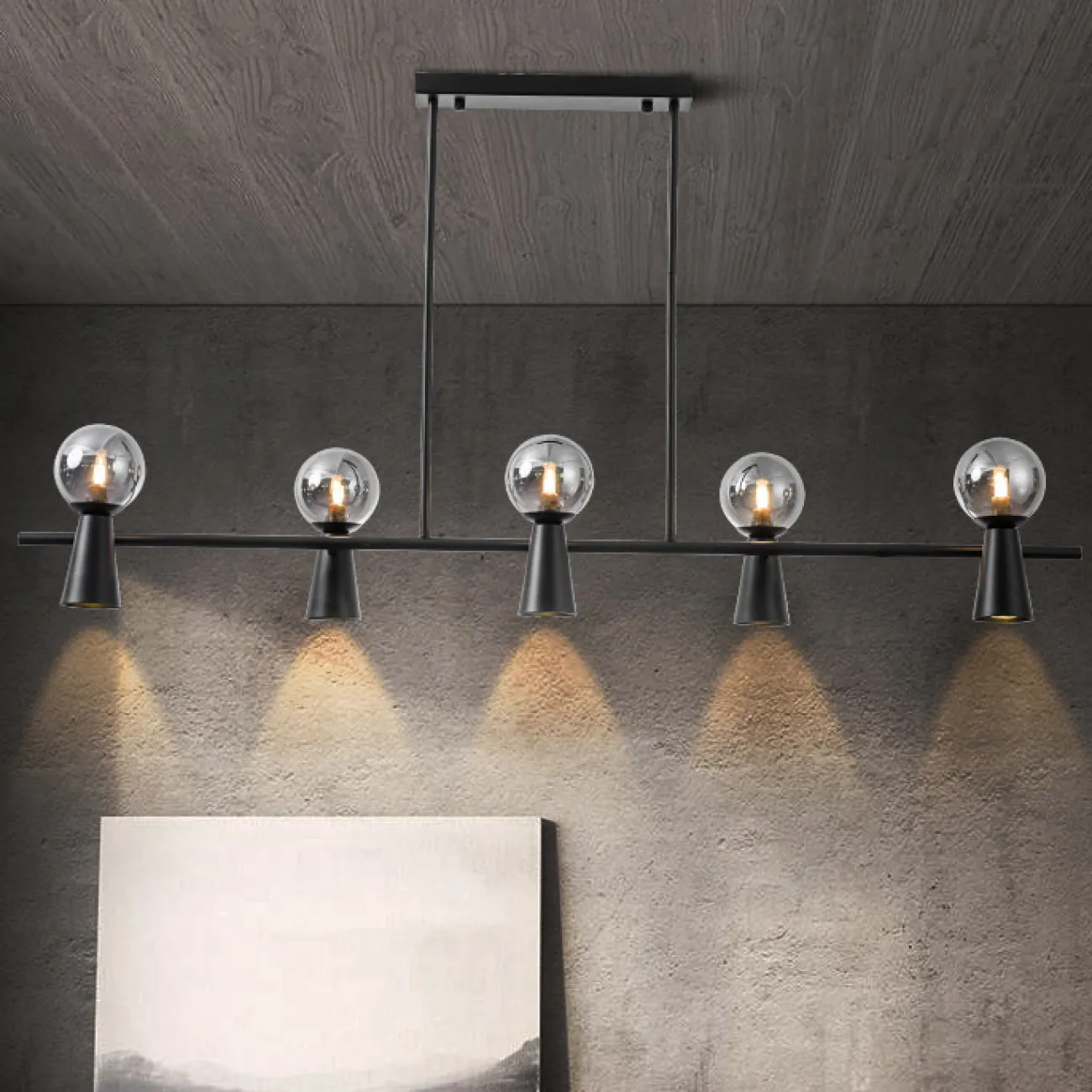 Потолочный светильник ABELINA LONG L6 Gold Grey от ImperiumLoft