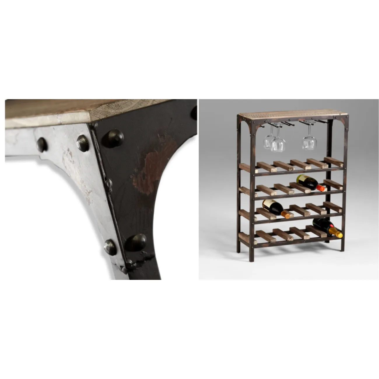 Стеллаж Industrial Metal Rust Console Wine Rack от LaLume