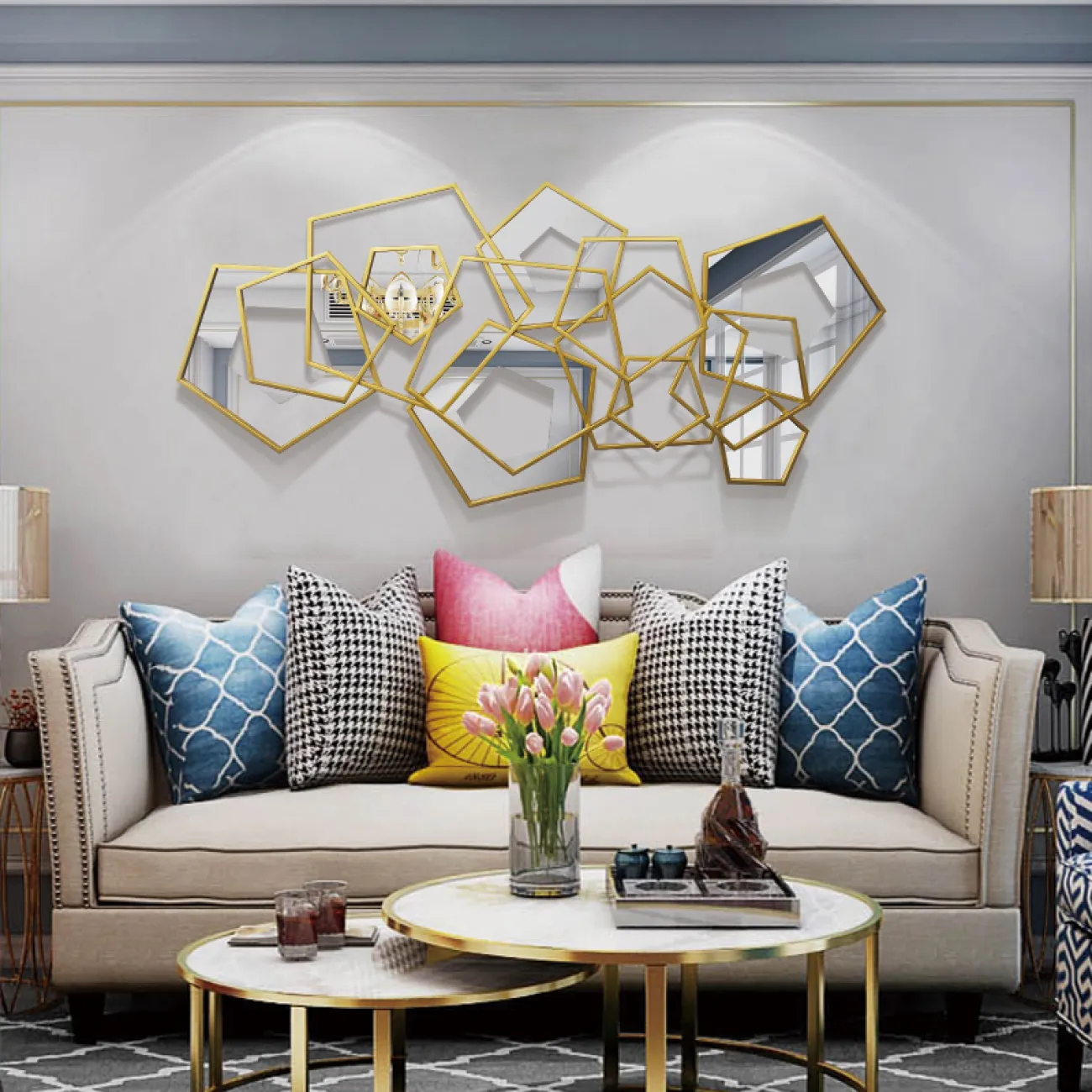 Дизайнерский настенный декор зеркала LaLume-KKK00398