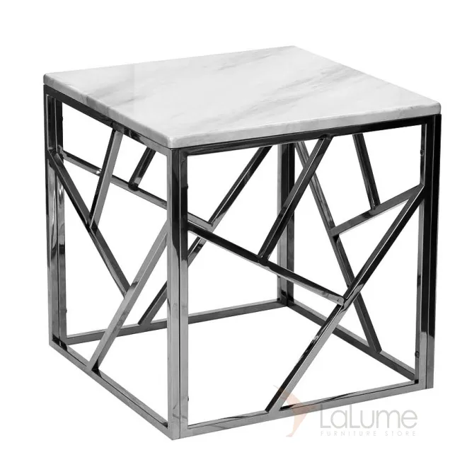 Приставной стол Serene Furnishing Chrome Marble Top Side Table от LaLume